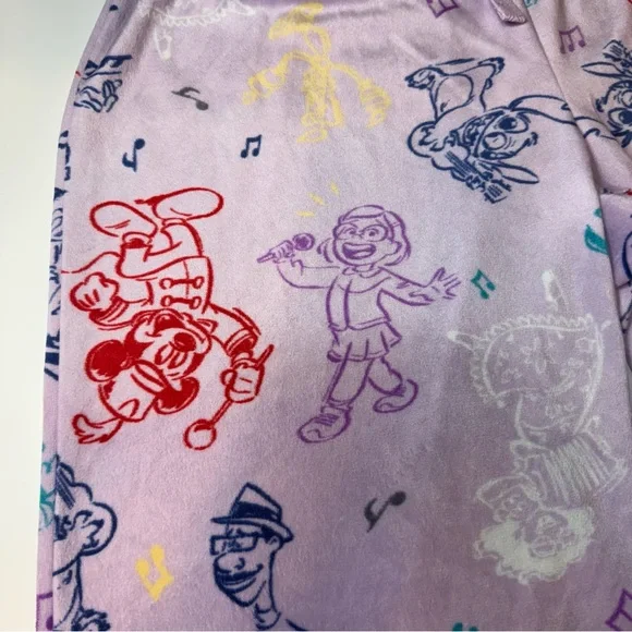 DISNEY 100 Years Multi Character Purple Women’s Pajama Pants PJ Size Large L - Picture 5 of 9